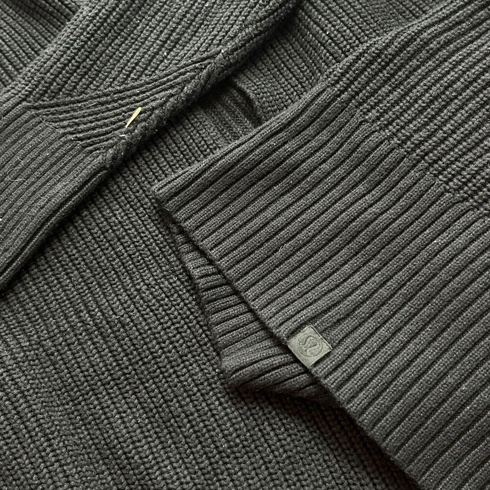 Lululemon black cashmere cotton blend autumn cardigan sweater